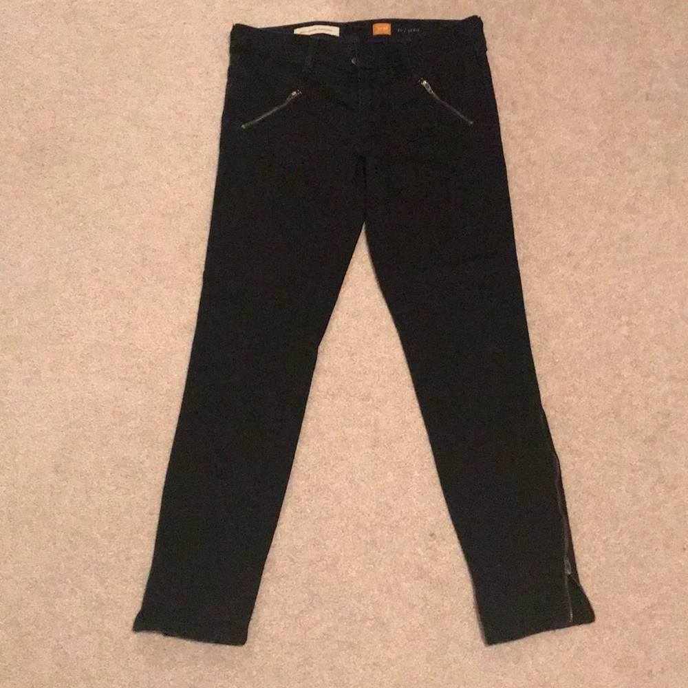 Anthropologie Black jeans with zip detail-Size 26